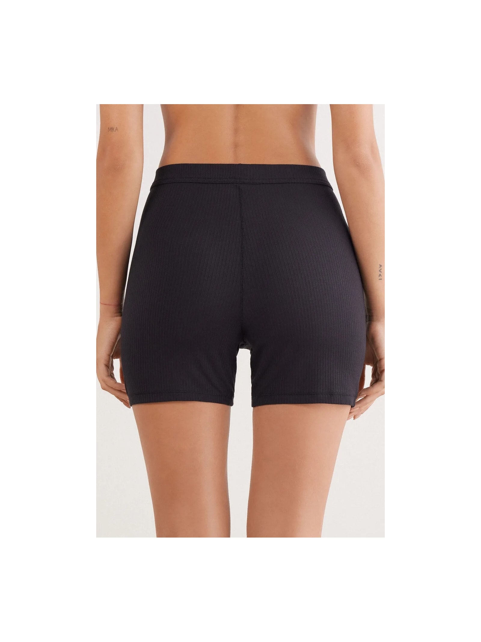 Shorts Ciclista Canelado Em Viscose Your Everyday Wear Preto Intimissimi