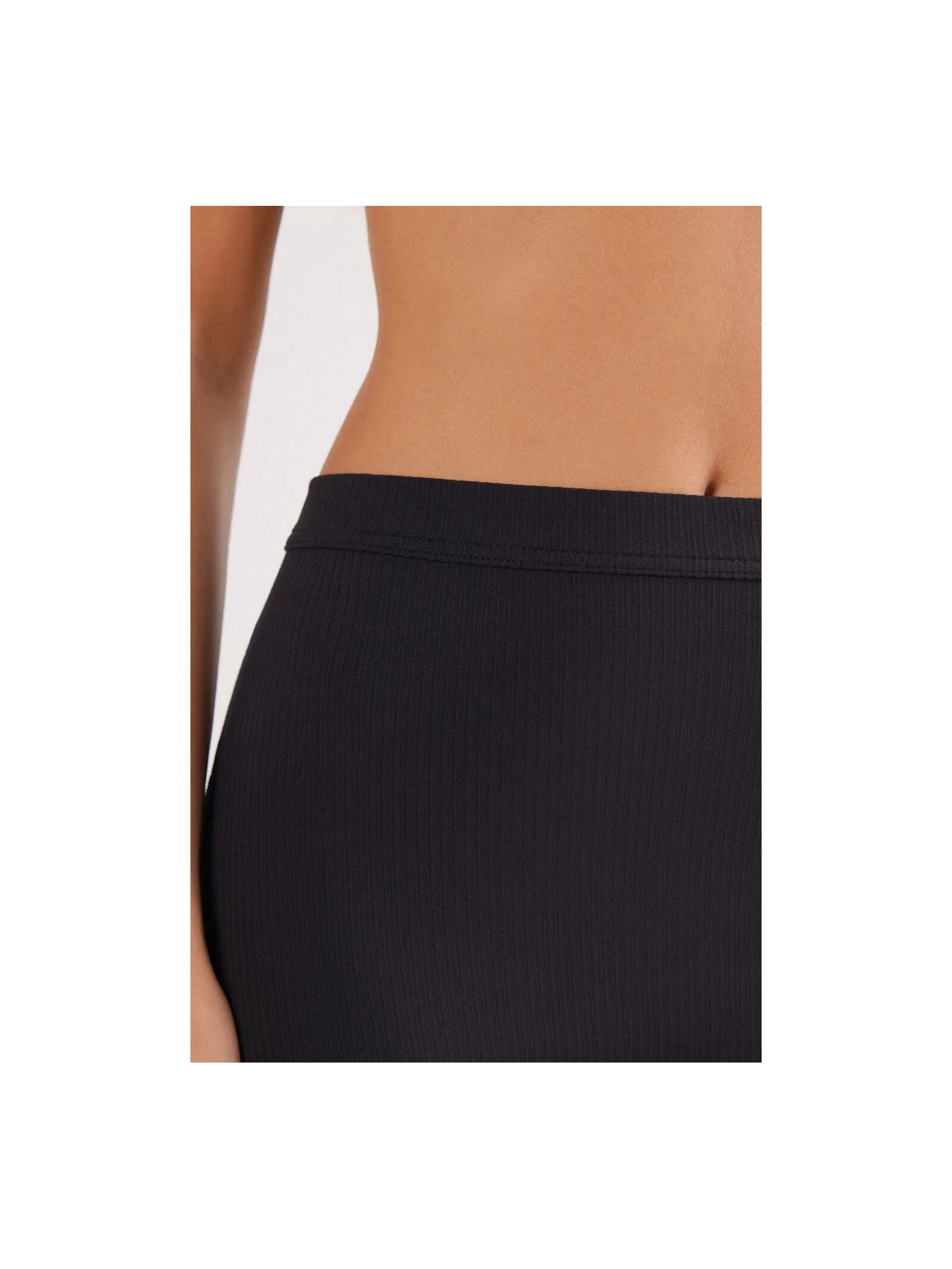 Shorts Ciclista Canelado Em Viscose Your Everyday Wear Preto Intimissimi