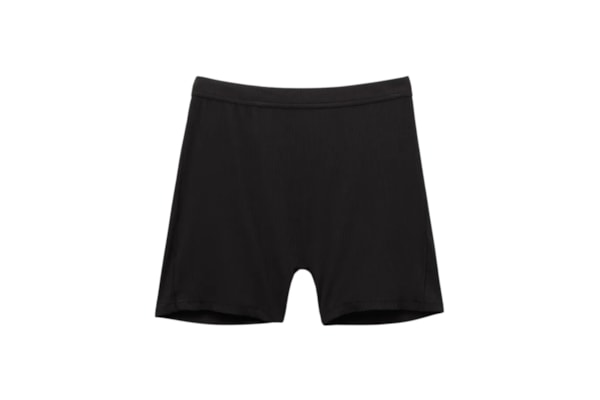 Shorts Ciclista Canelado Em Viscose Your Everyday Wear - Preto