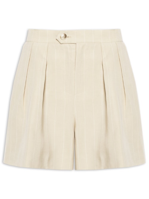 Shorts De Alfaiataria Fio Tinto – Bege