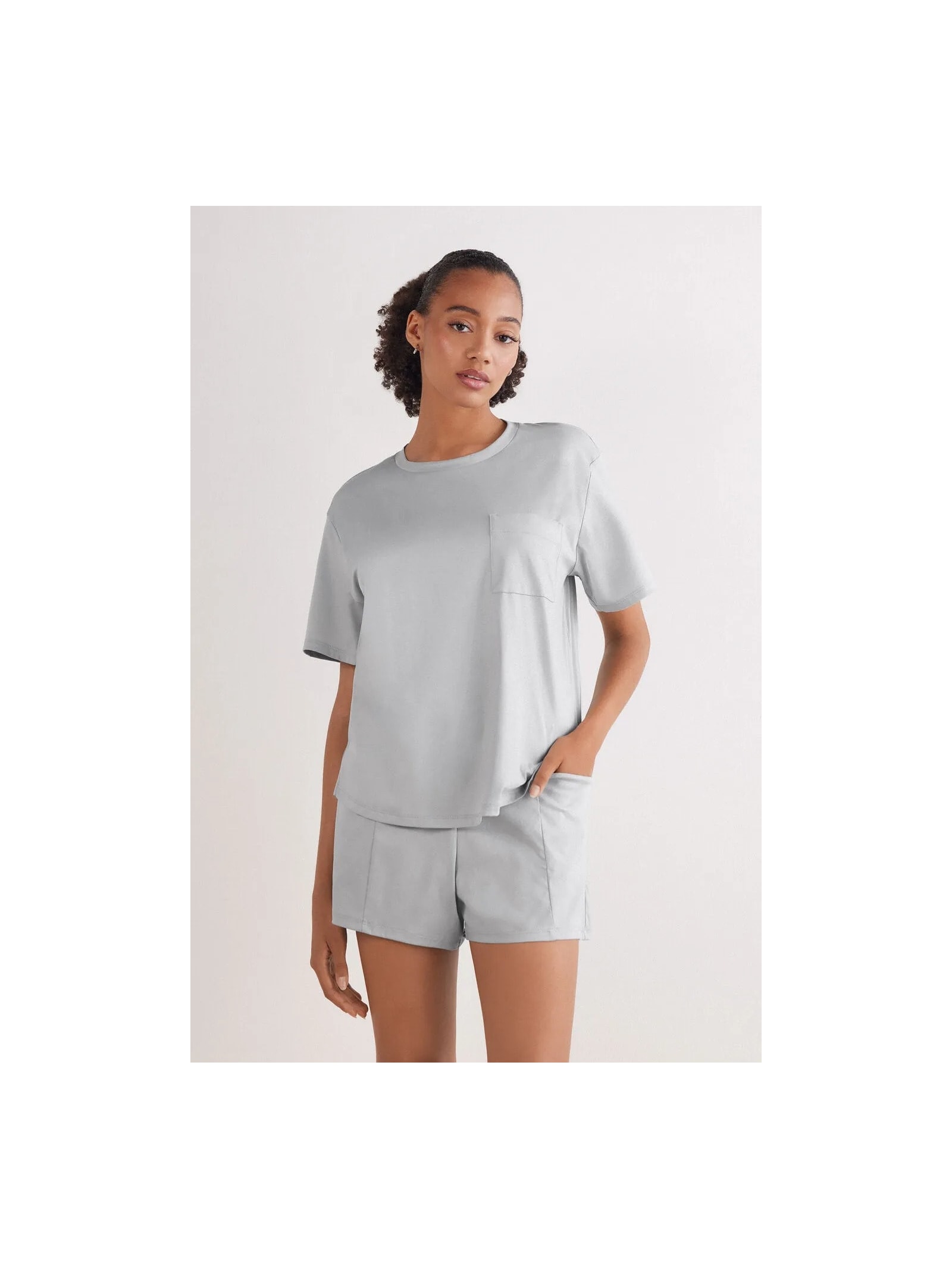 Shorts Em Algodão Elevated Cotton Cinza Intimissimi