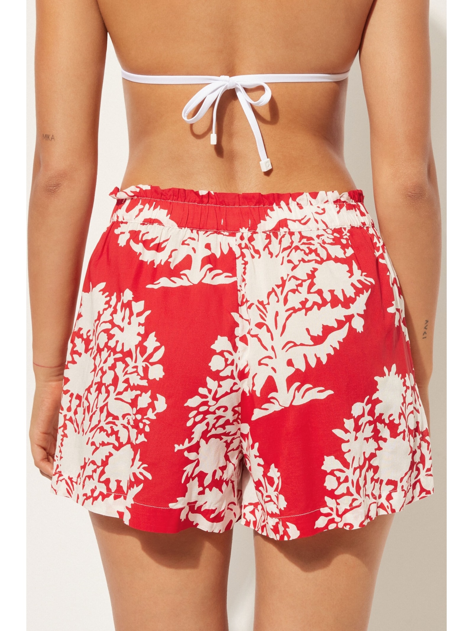 Shorts Em Algodão Vermelho Calzedonia