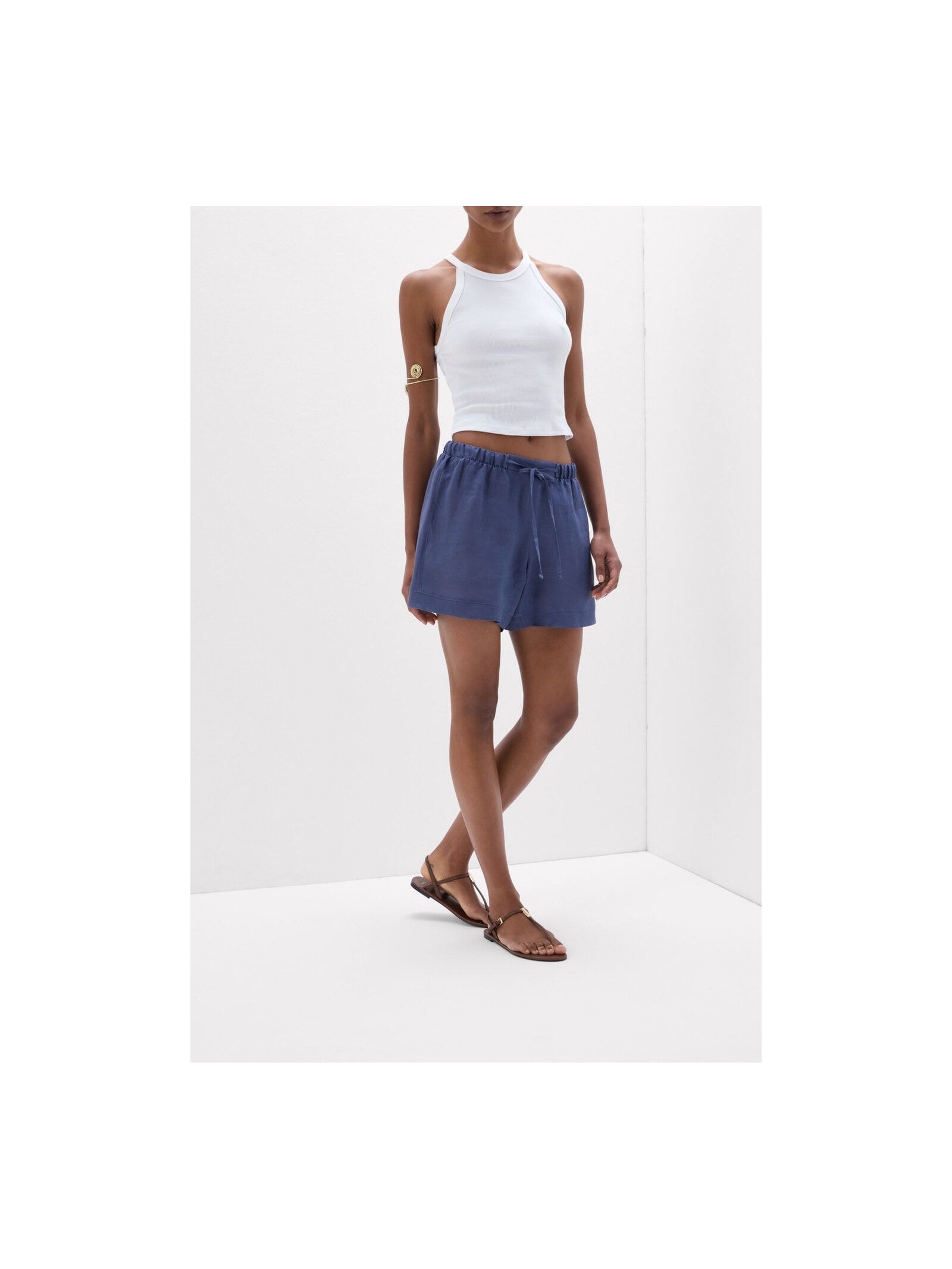 Shorts Em Linho Azul Intimissimi