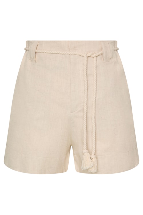 shorts em linho com algodão cordel