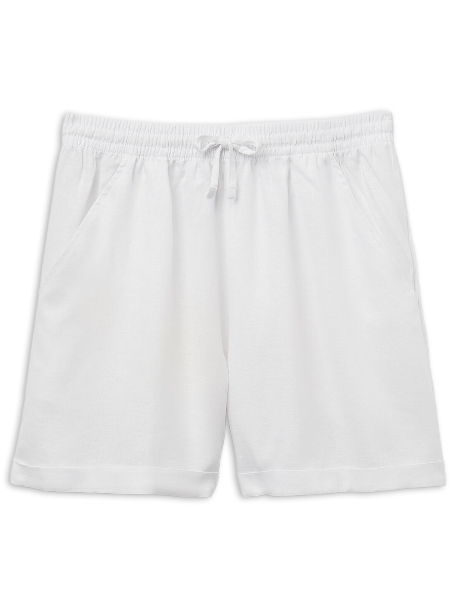 Shorts Em Linho e Viscose Branco Calzedonia