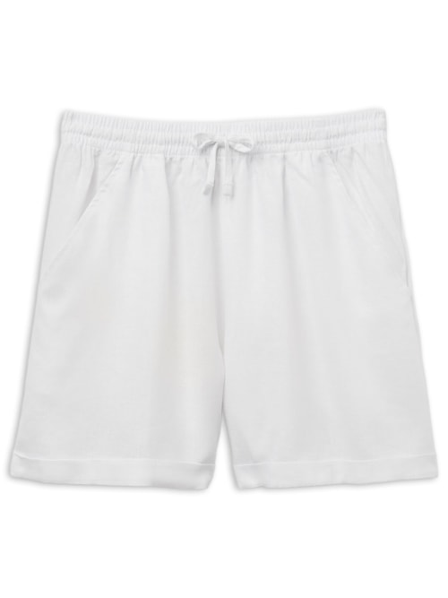 Shorts Em Linho e Viscose – Branco