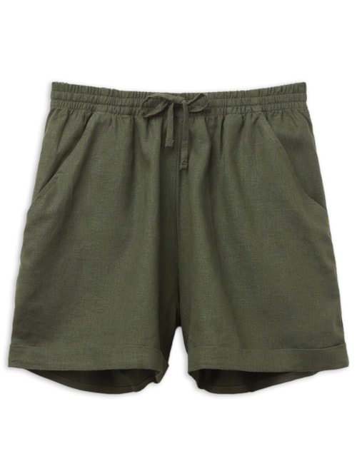 Shorts Em Linho e Viscose – Verde