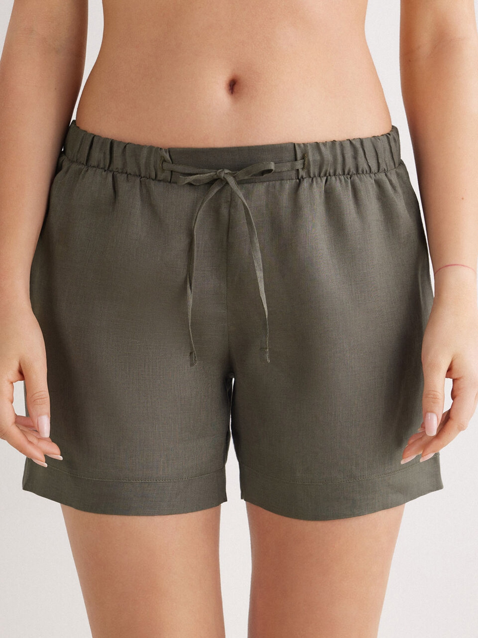 Shorts Em Linho The Pure Linen Verde Intimissimi
