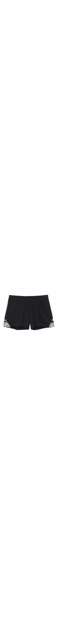 Shorts Em Modal Pretty Flowers - Preto