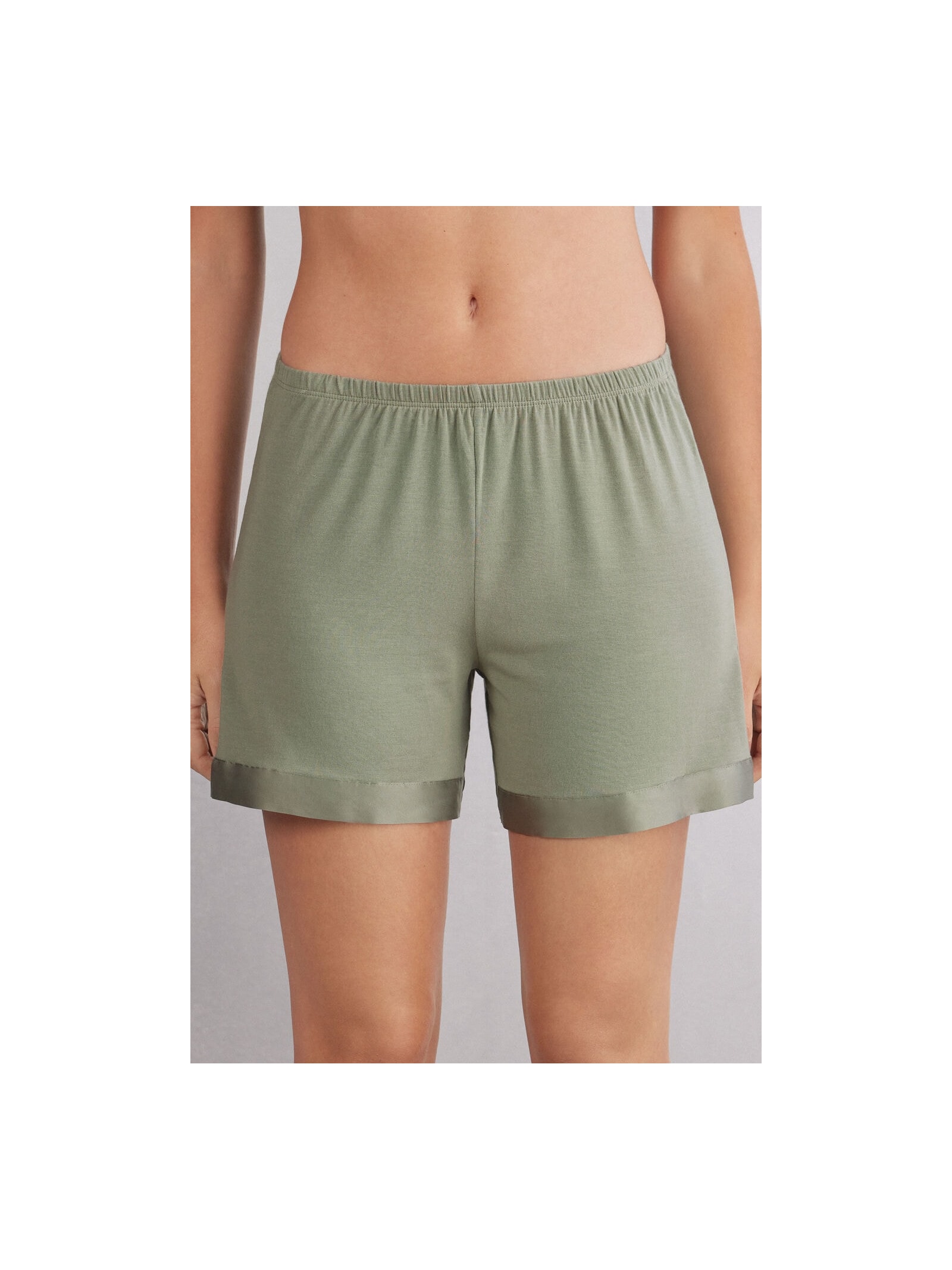 Shorts Em Modal Satin Details Verde Intimissimi