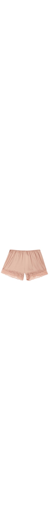 Shorts Em Seda Com Renda - Rosa
