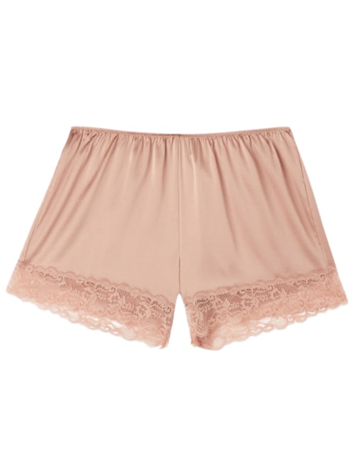Shorts Em Seda Com Renda – Rosa