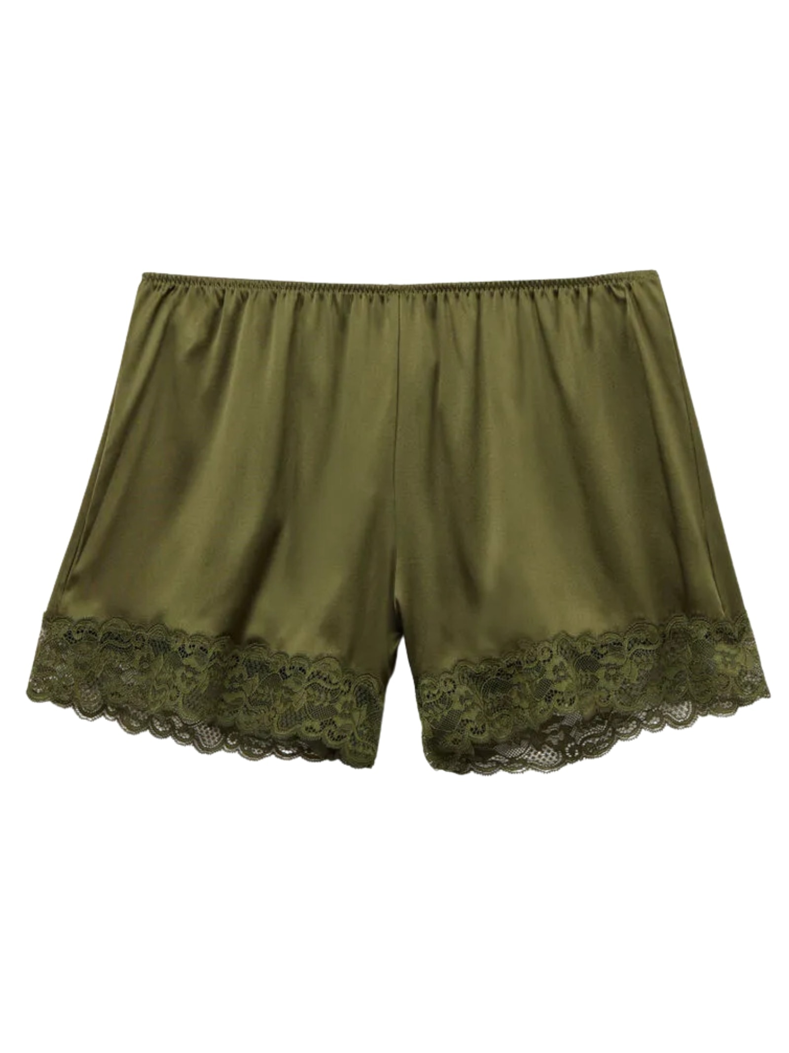 Shorts Em Seda Com Renda Verde Intimissimi