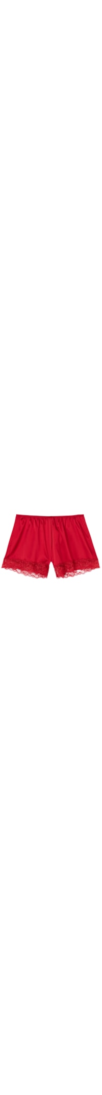 Shorts Em Seda Com Renda - Vermelho