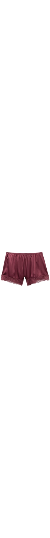 Shorts Em Seda Com Renda - Vermelho