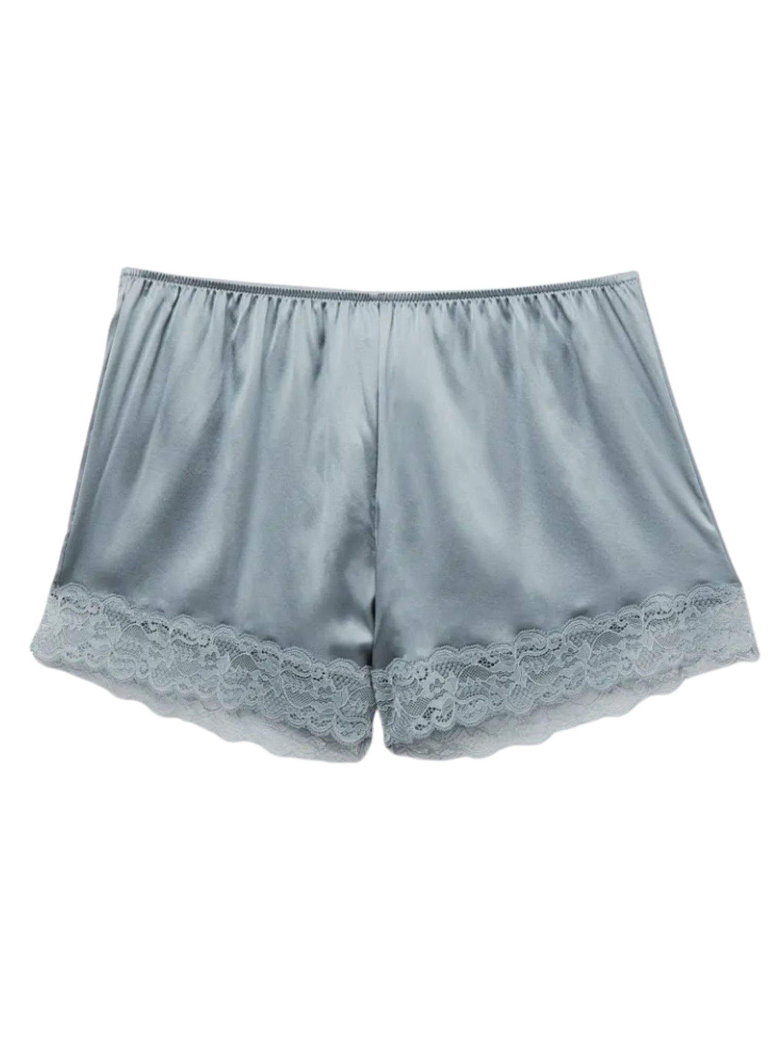Shorts Em Seda e Renda Azul Intimissimi