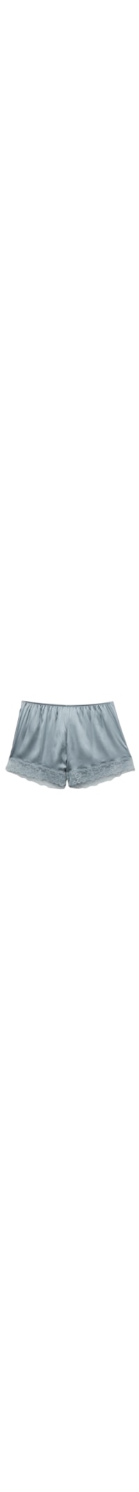 Shorts Em Seda e Renda - Azul