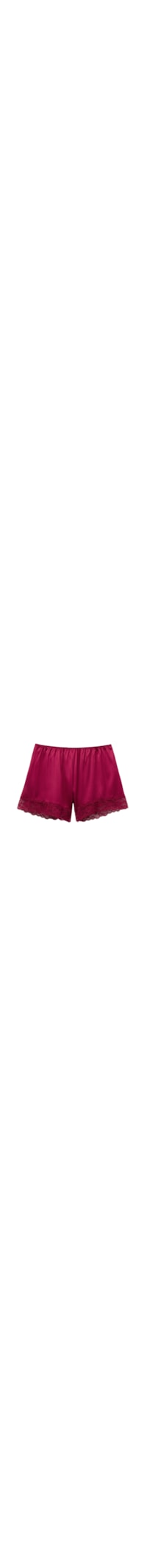 Shorts Em Seda e Renda - Bordô