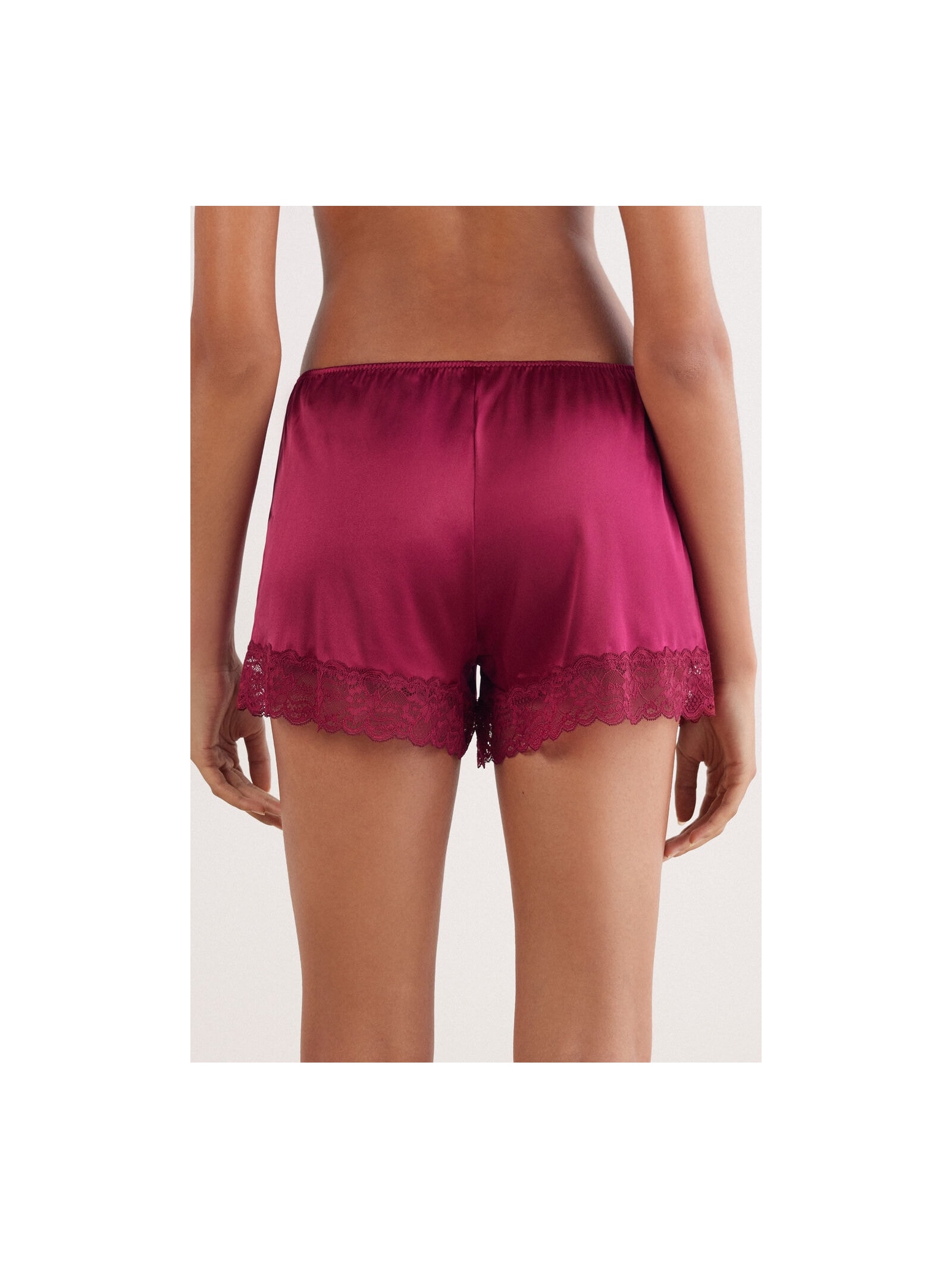 Shorts Em Seda e Renda Bordô Intimissimi