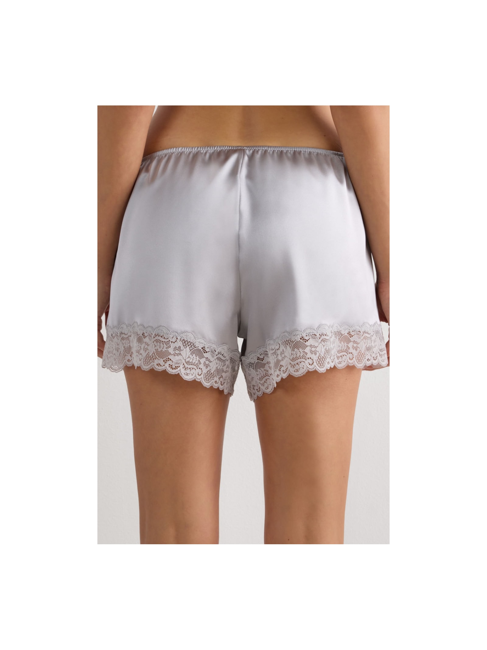 Shorts Em Seda e Renda Cinza Intimissimi