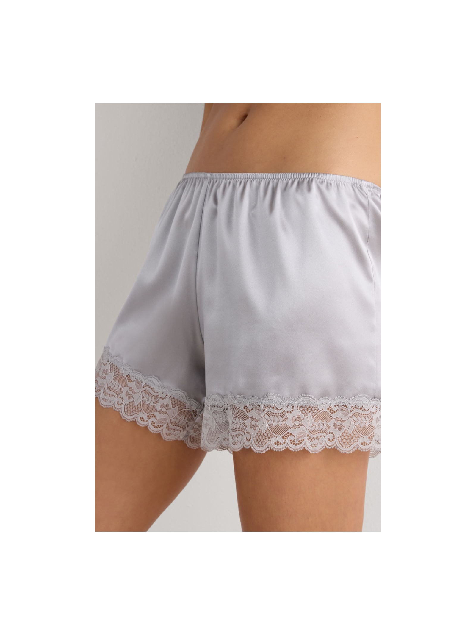 Shorts Em Seda e Renda Cinza Intimissimi