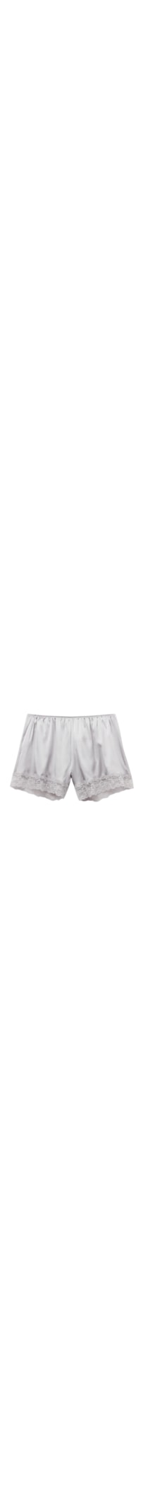 Shorts Em Seda e Renda - Cinza