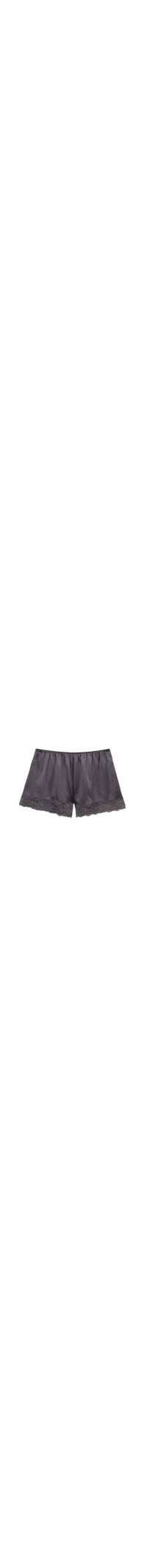Shorts Em Seda e Renda - Cinza