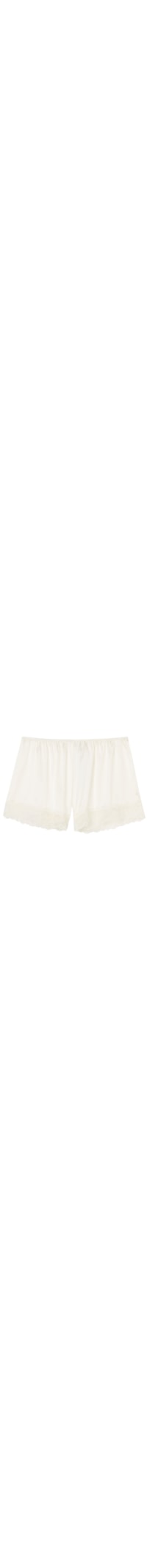 Shorts Em Seda e Renda - Marfim