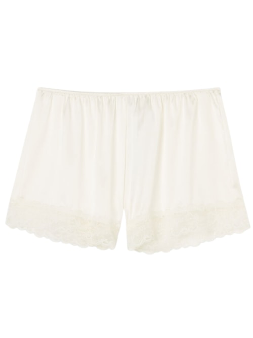 Shorts Em Seda e Renda – Marfim