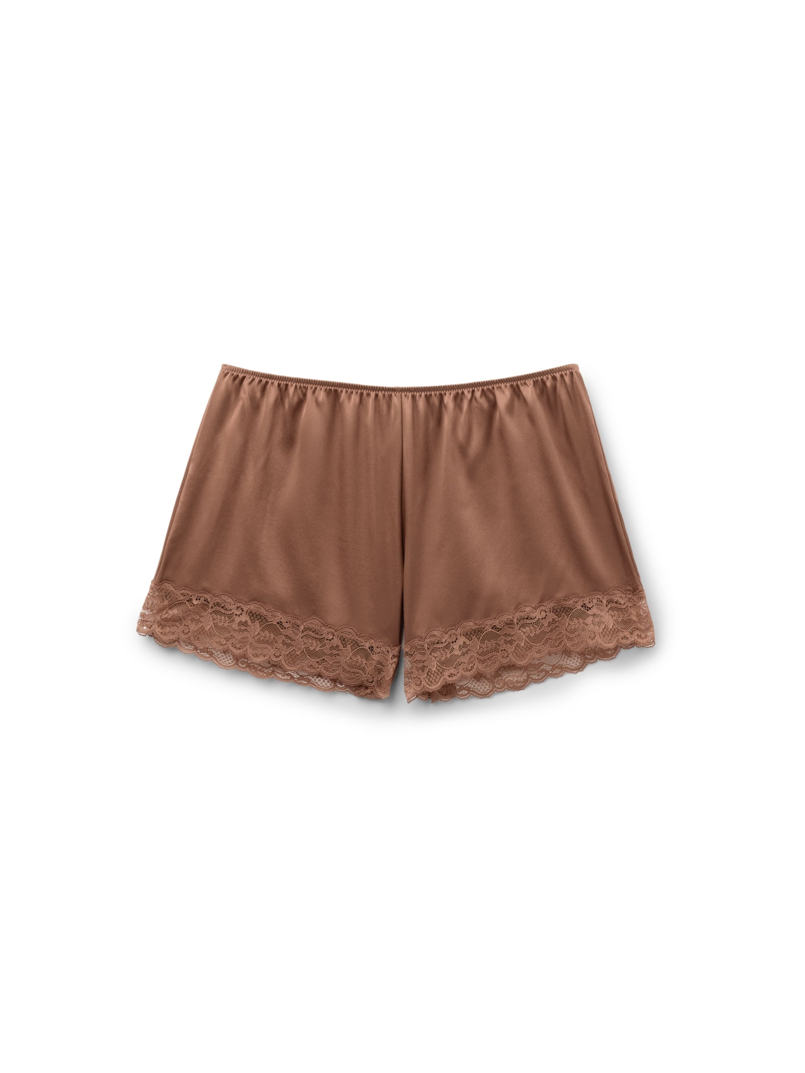 Shorts Em Seda e Renda Marrom Intimissimi