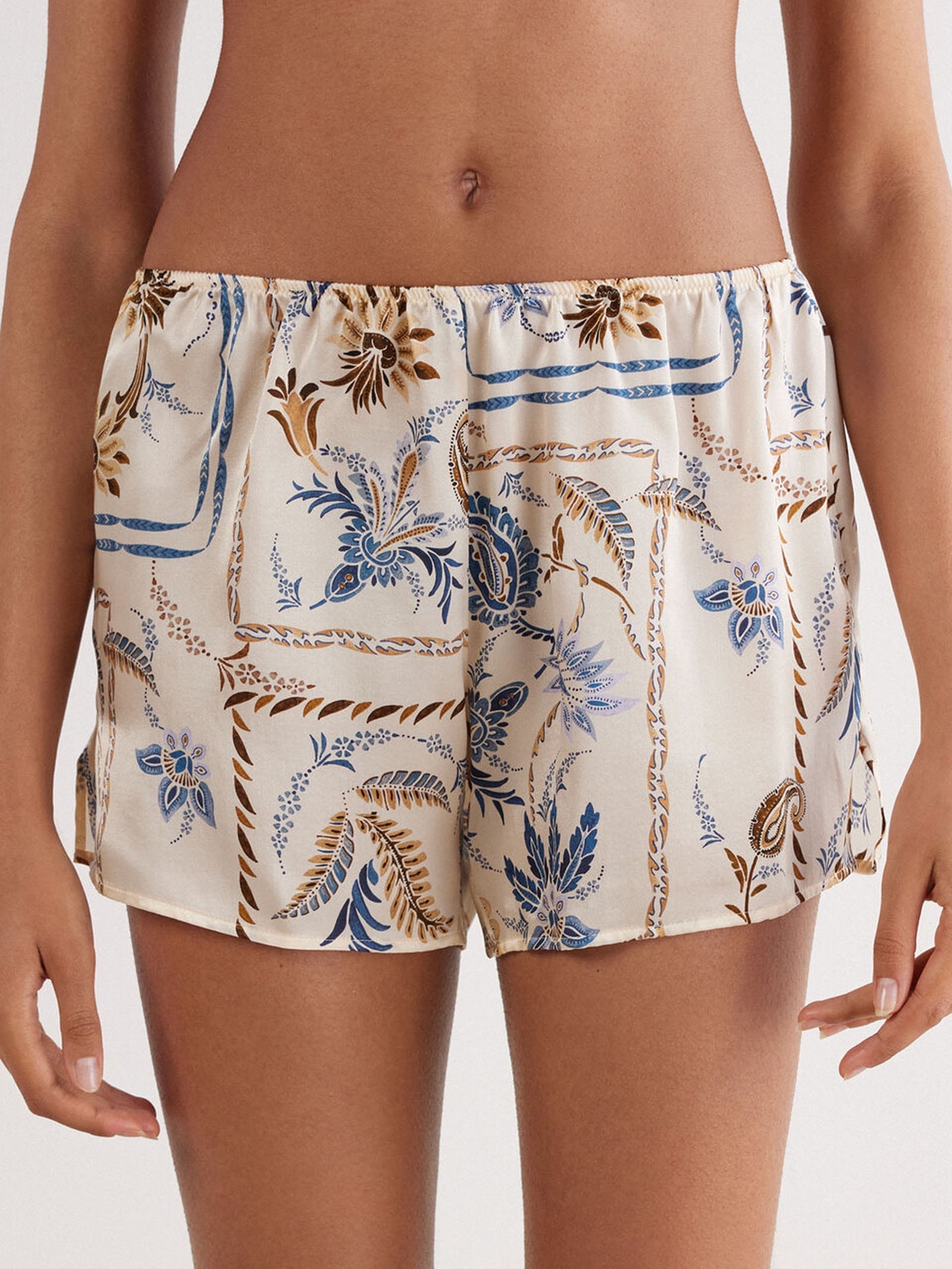 Shorts Em Seda Italian Riviera Bege Intimissimi
