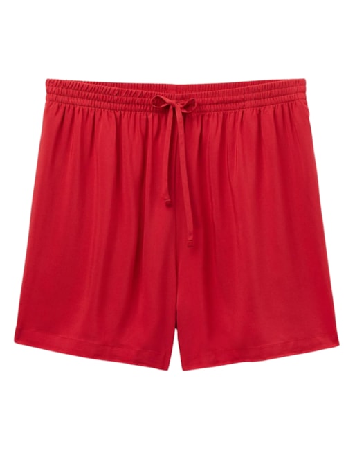 Shorts Em Viscose - Vermelho