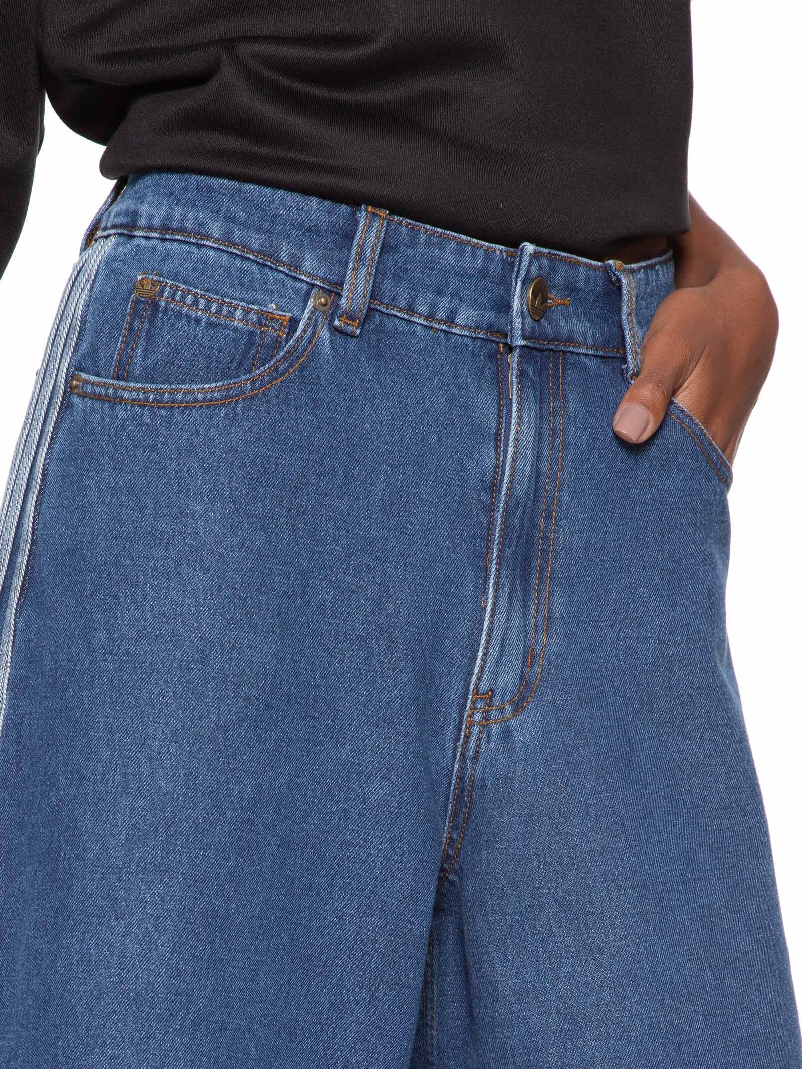 Shorts Feminino Firebird Jort Denim Azul Adidas Originals