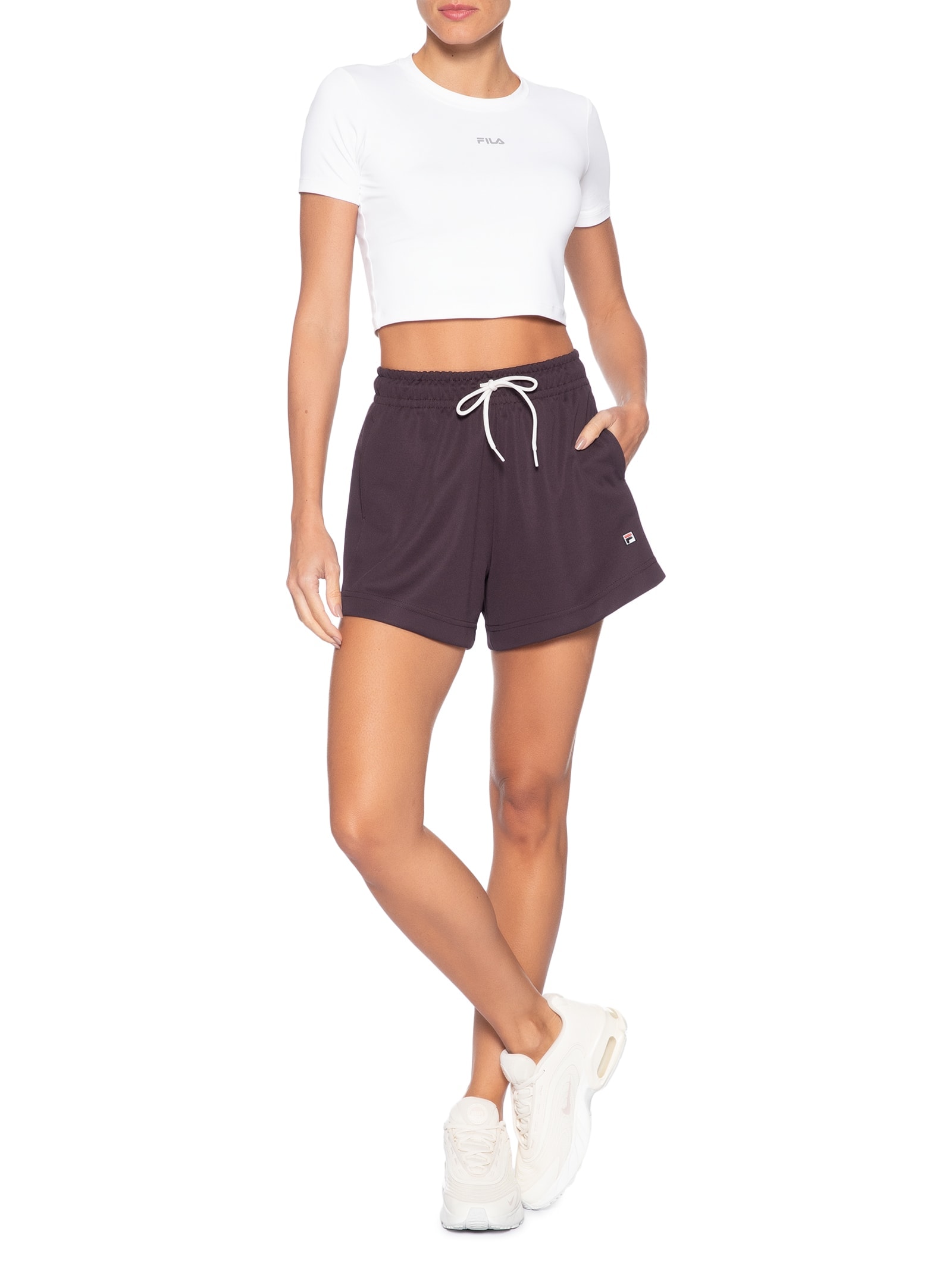 Shorts Feminino Heritage F-Box Marrom Fila