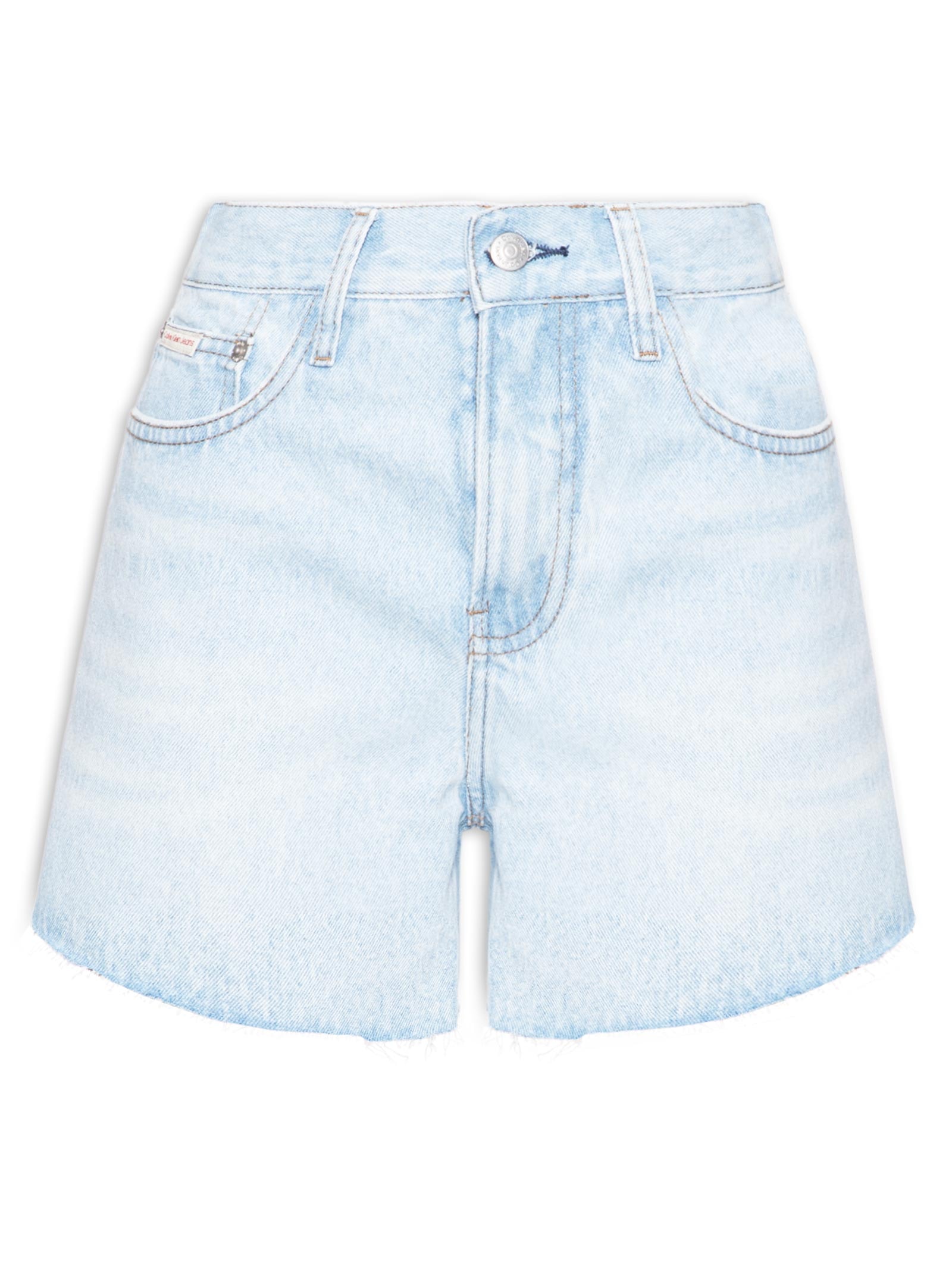 Shorts Feminino Jeans Boy Barras A Fio Azul Calvin Klein Jeans