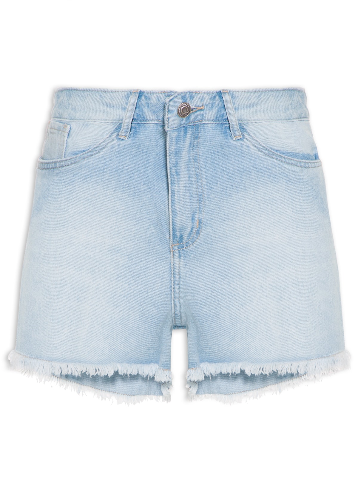Vista 2 Shorts Feminino Jeans Marine Rasgos Barra AZUL AZUL