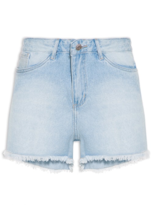 Shorts Feminino Jeans Marine Rasgos Barra – Azul
