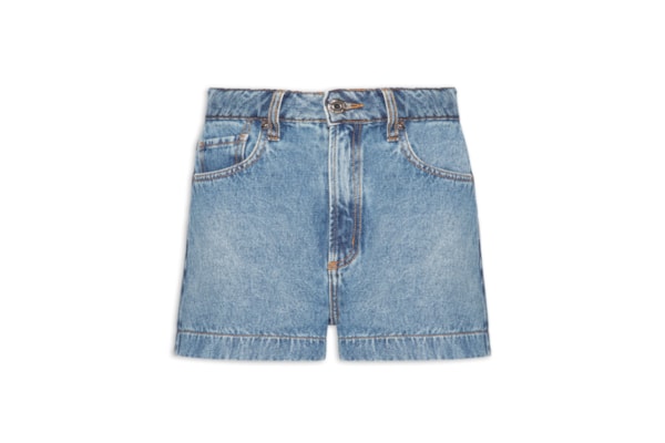 Shorts Feminino Jeans Mix Patchwork - Azul