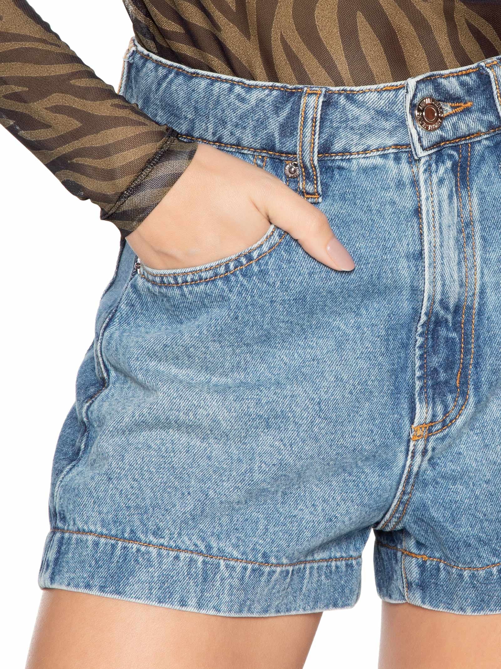 Shorts Feminino Jeans Mix Patchwork Azul Animale Jeans