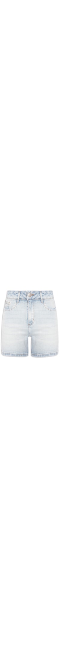 Shorts Feminino Jeans Reto Cintura Alta Com Elastano - Azul