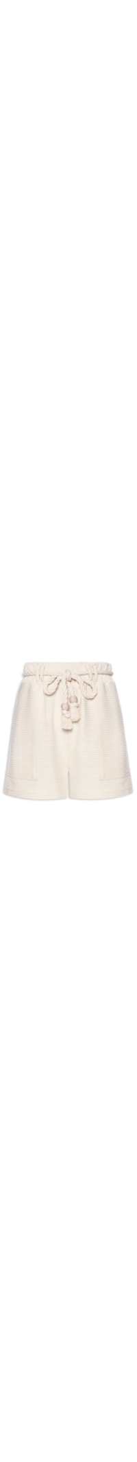 Shorts Feminino Texturizado Com Amarração - Off White