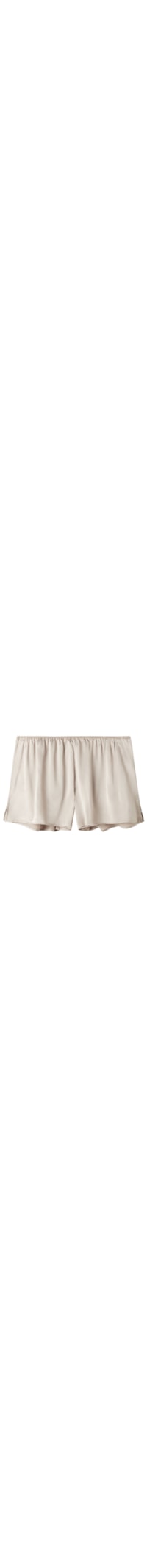Shorts Liso De Cetim De Seda - Cinza