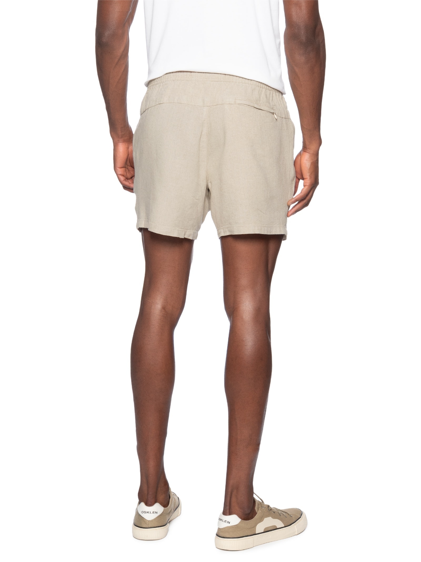 Shorts Masculino Casual Linho Plus Bege Reserva
