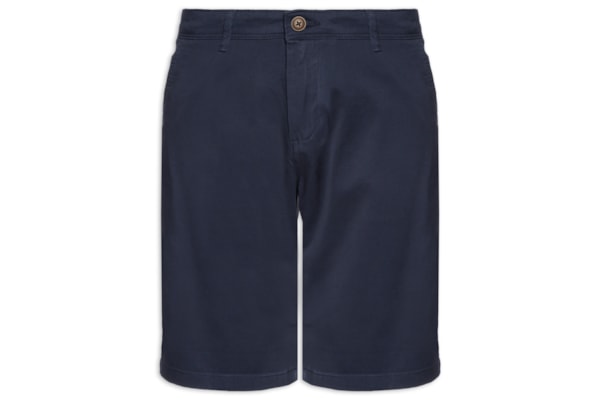 Shorts Masculino Chino Regular Fit Algodão - Azul