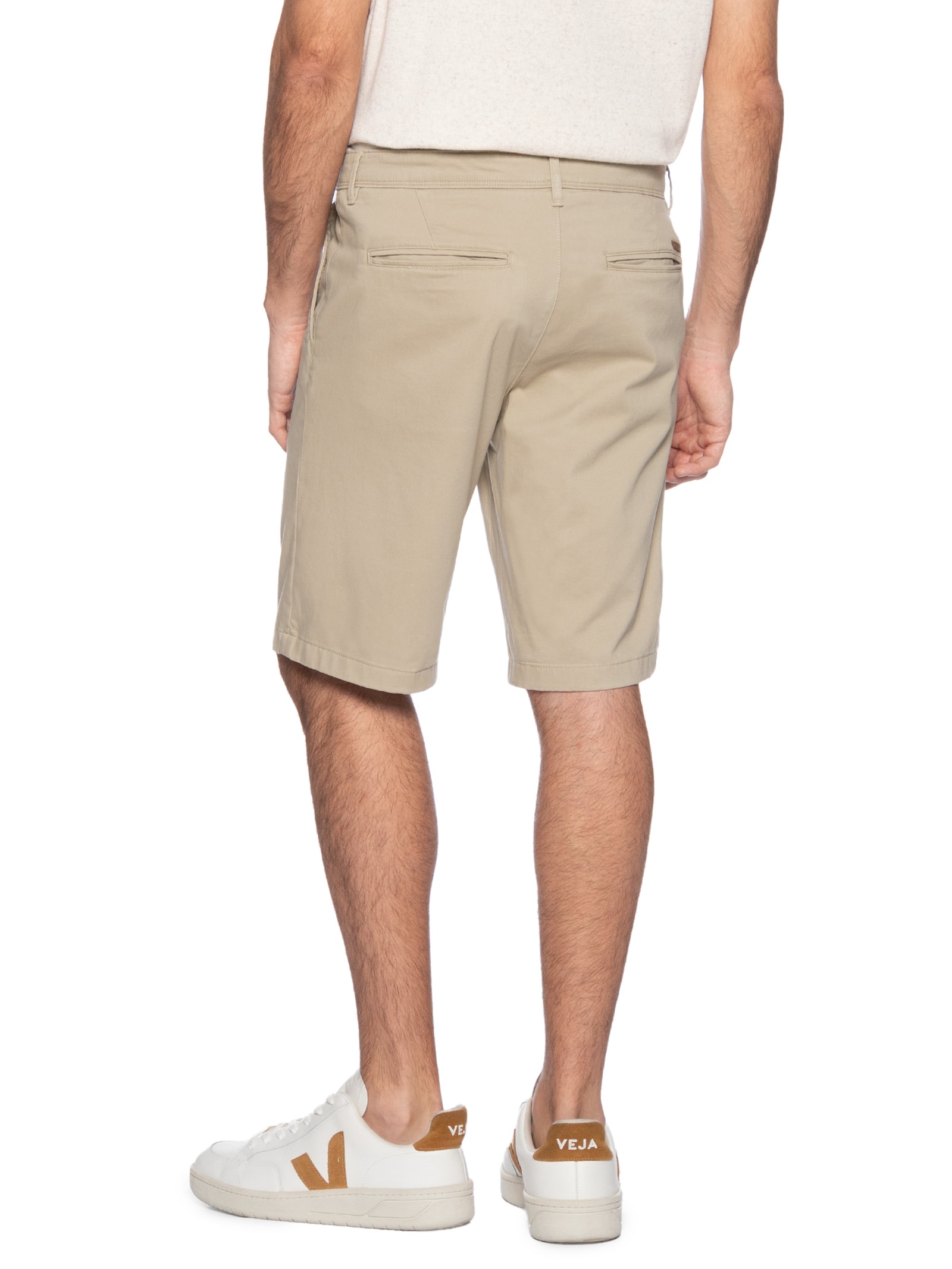 Shorts Masculino Chino Regular Fit Algodão Orgânico Bege Jack & Jones
