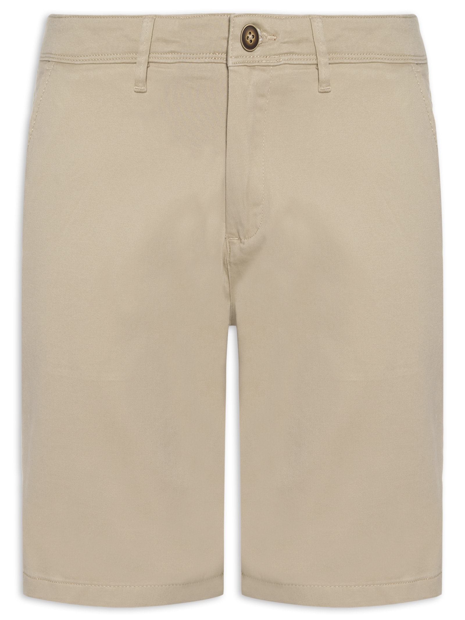 Shorts Masculino Chino Regular Fit Algodão Orgânico Bege Jack & Jones