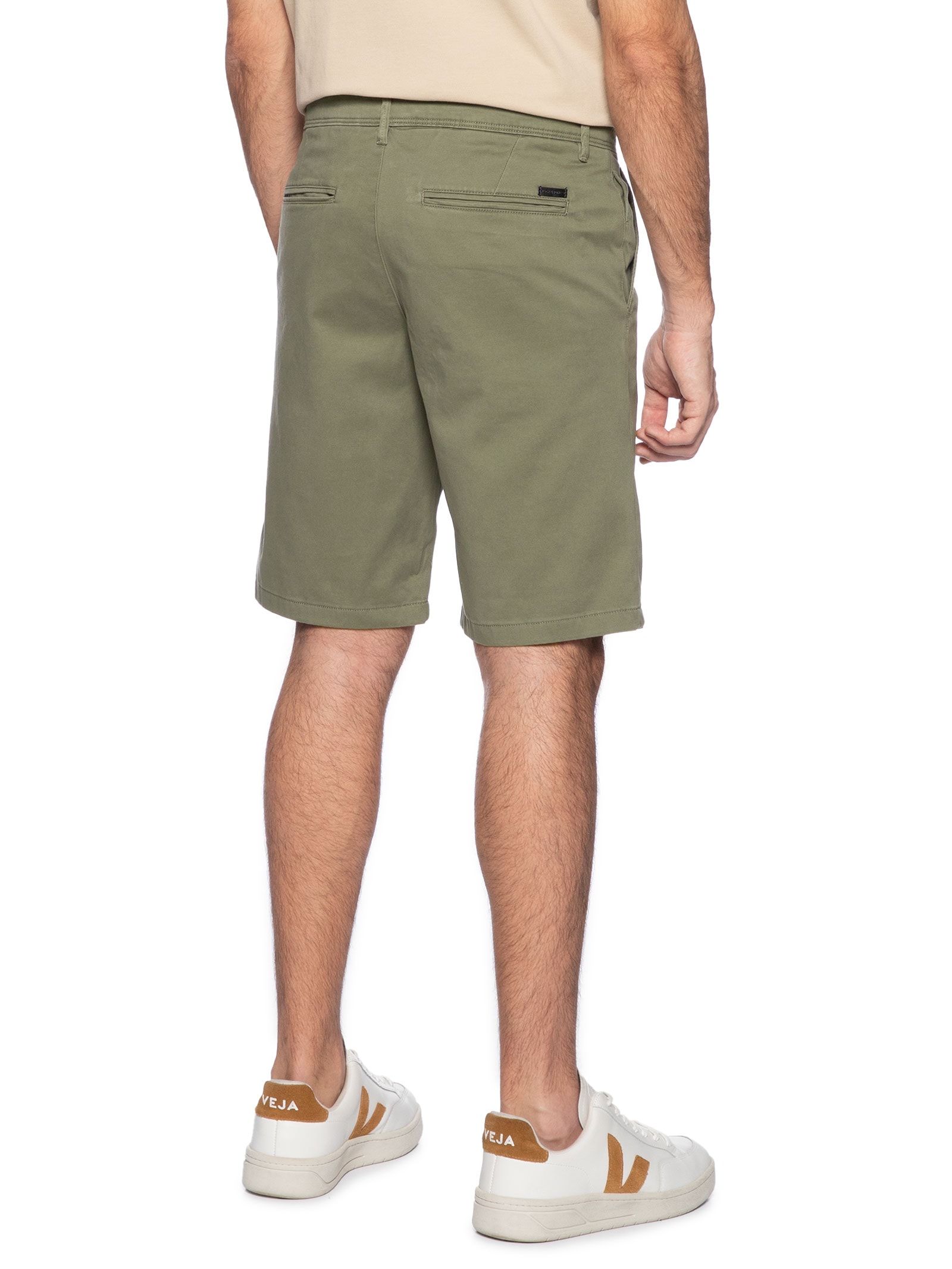 Shorts Masculino Chino Regular Fit Algodão Orgânico Verde Jack & Jones