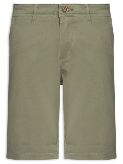Shorts Masculino Chino Regular Fit Algodão Orgânico – Verde