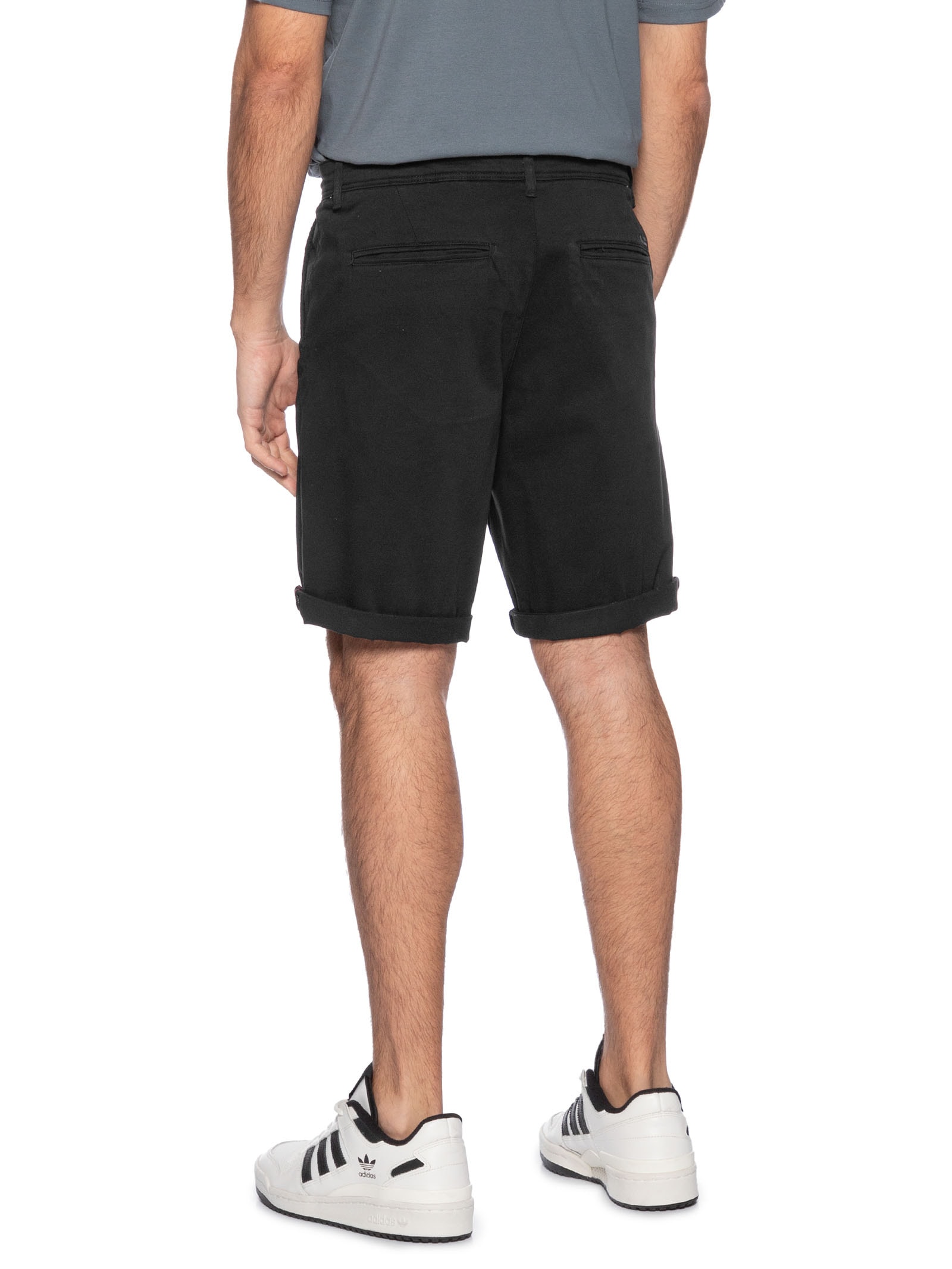 Shorts Masculino Chino Regular Fit Algodão Preto Jack & Jones