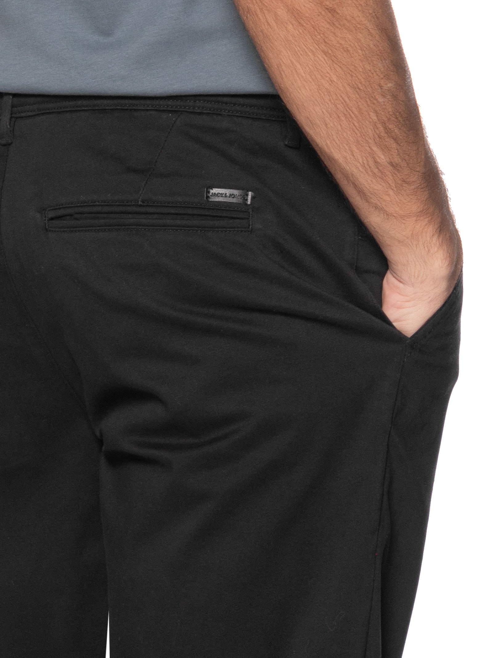 Shorts Masculino Chino Regular Fit Algodão Preto Jack & Jones